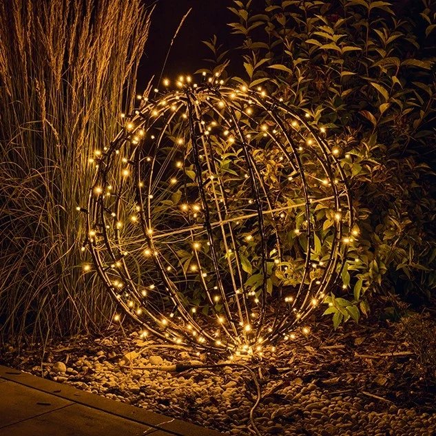 LED světelná koule, teple bílá, pr