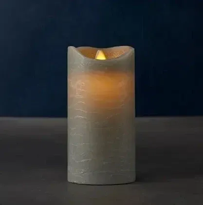 Vosková LED svíčka Sara, 15 cm, šedá
