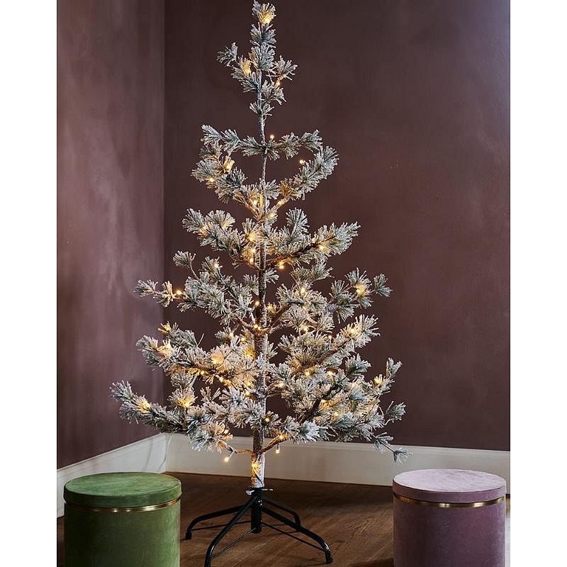 LED světelný stromek Alfi, 120 cm, zasněžený