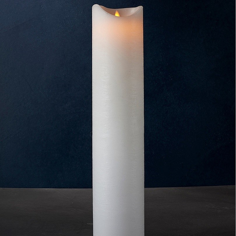 Vosková LED svíčka Sara exclusive, 50 cm, bílá