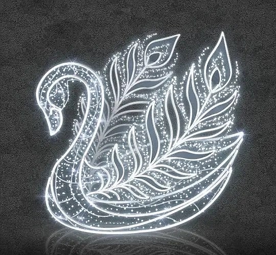 LED světelná labuť, 270 x 250 x 200 cm, ledově bílá, 36V, 112,7 W, 49,6 kg, ze 3 dílů