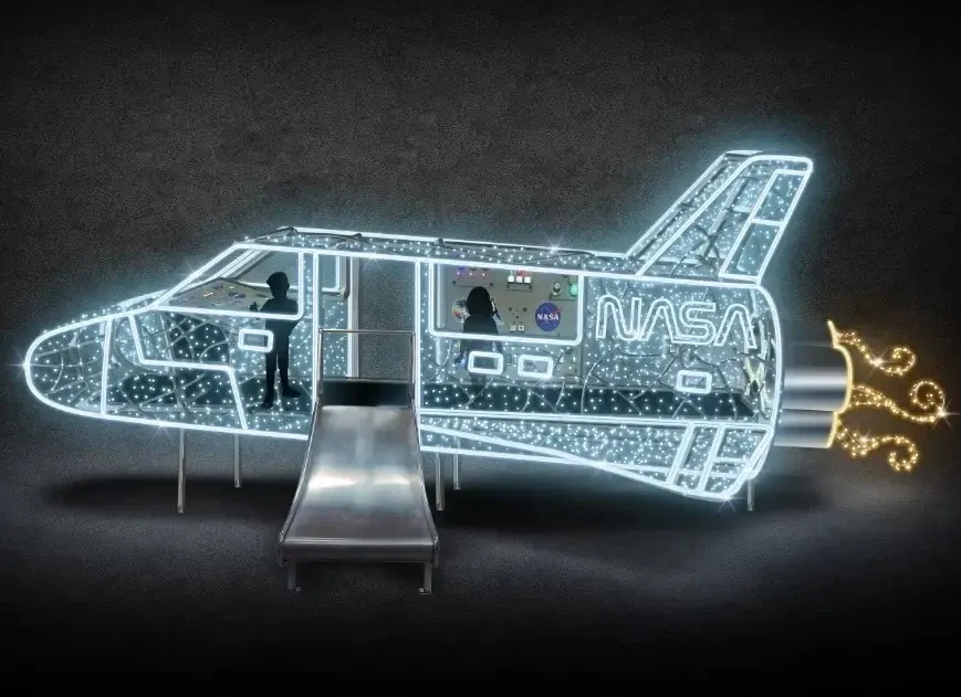 LED světelná raketa, 700 cm, ledově bílá