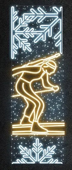 LED světelný banner - biatlon, 80 x 250 cm, teple a ledově bílá (kopie)
