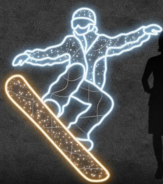 LED světelný snowboardista,