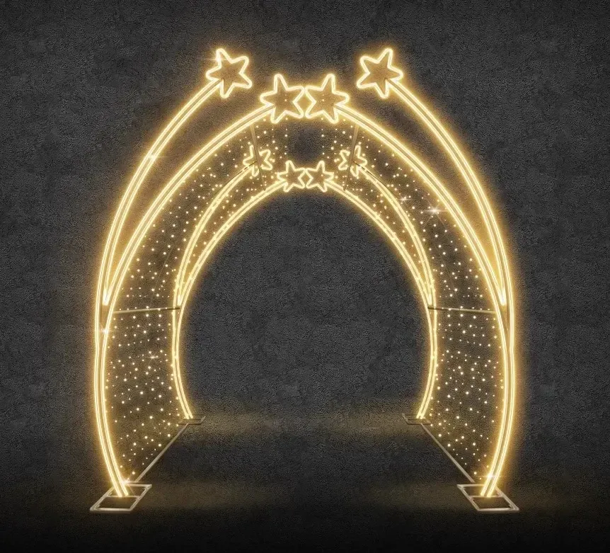 LED světelný tunel s hvězdami, 200 x 250 x 200 cm, teple bílá s Flash efektem,230V, 150W, 96kg 8 dílů