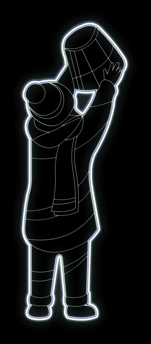 LED světelné dítě, 60 x 170 cm, ledově bílá