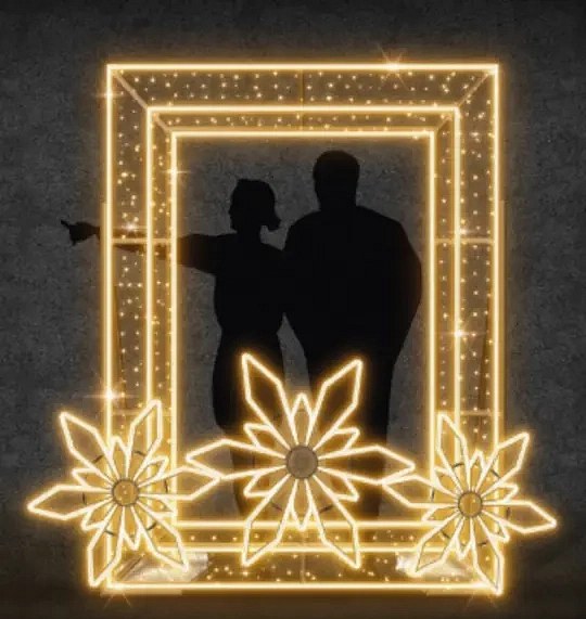 LED světelný fotorám, teple bílá, 270x230x100, 36V, 92W, 78kg