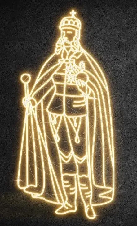 2D LED král, 247 x 113 x 8 cm, teple bílá, 36 V, 42 W, 20 kg, 5 dílů, stojící