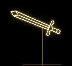 2D LED světelný meč, 160 x 160 x 40 cm, teple bílá, 230 V, 18,1 W, ze 2 dílů, stojící