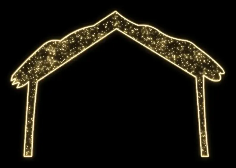 2D LED světelný motiv chlév, 270 x 185 cm, teple bílá, 36 V, 32,9 W, 15,6 kg, ze 4 dílů, stojící