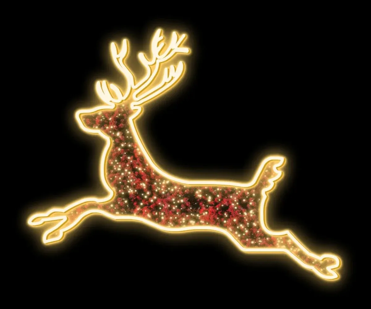 2D LED světelný motiv, jelen, 375 x 350 cm, teple bílá, 230 V, 83 W,