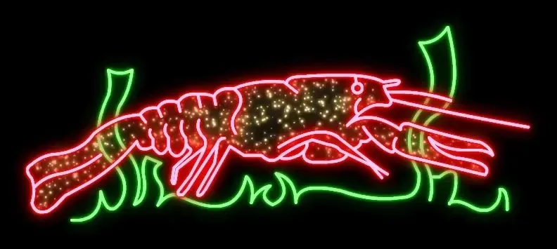 2D LED světelný rak, 185 x 100 cm, stojící