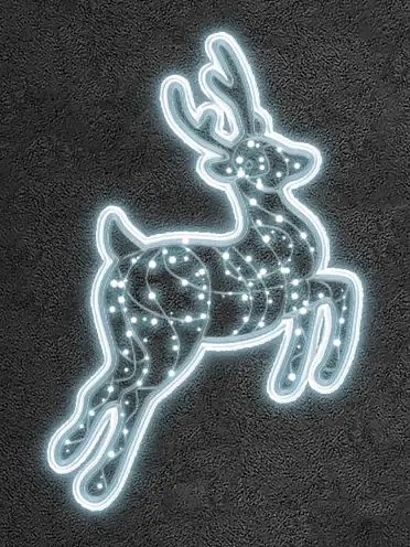 2D LED světelný sobík, 80 x 115 cm, ledově bílá, 36V, 13,2W, 1kg, 2 díly
