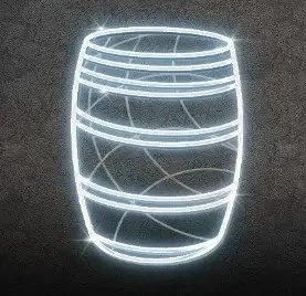 2D LED světelný sud, ledově bílá, 36 V, 13,4 W, ze 2 dílů, stojící