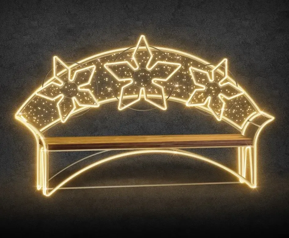 3D LED světelná lavička, 130 x 180 x 50 cm, teple bílá, 36V, 38,4W, 15kg WD