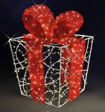 3D LED světelný dárek, 120x170x120 cm, teple bílá, 36V, 26W, 15 kg