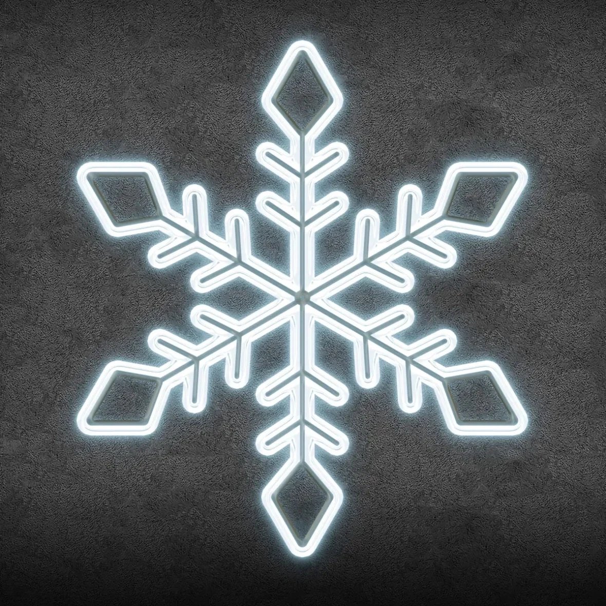 2D LED světelná vločka XI, závěsná, 80 × 80 cm, 3D tisk, ledově bílá, 230 V, 25 W, ze 2 dílů