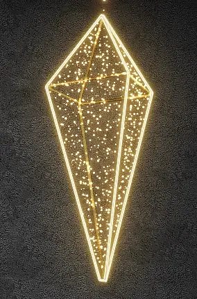 Krystal 60x20cm, teple bílý se zlatým kabelem, 230 V, 13 W, 1,6 kg