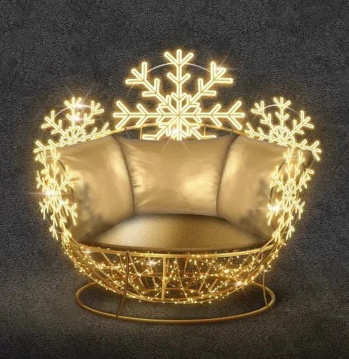 LED světelné posezení, 150 x 160 x 150 cm, teple bílá, 36V230V, 155 W, 33,8 kg, ze 6 dílů