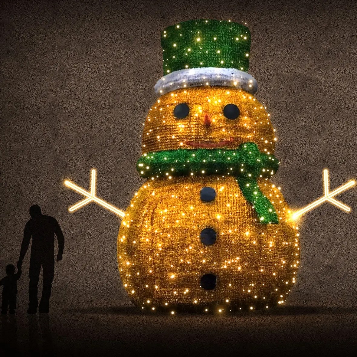 3D LED světelný sněhulák 600 × 240 cm, teple bílá, 36 V, 90,6 W, 91 kg, 23 dílů
