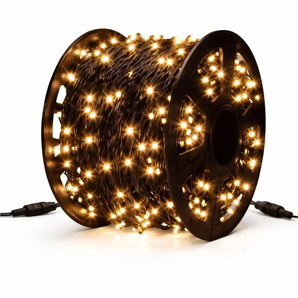 Eco Fix LED světelný řetěz 80 m, 36 V, teple bílá, černý kabel, IP67