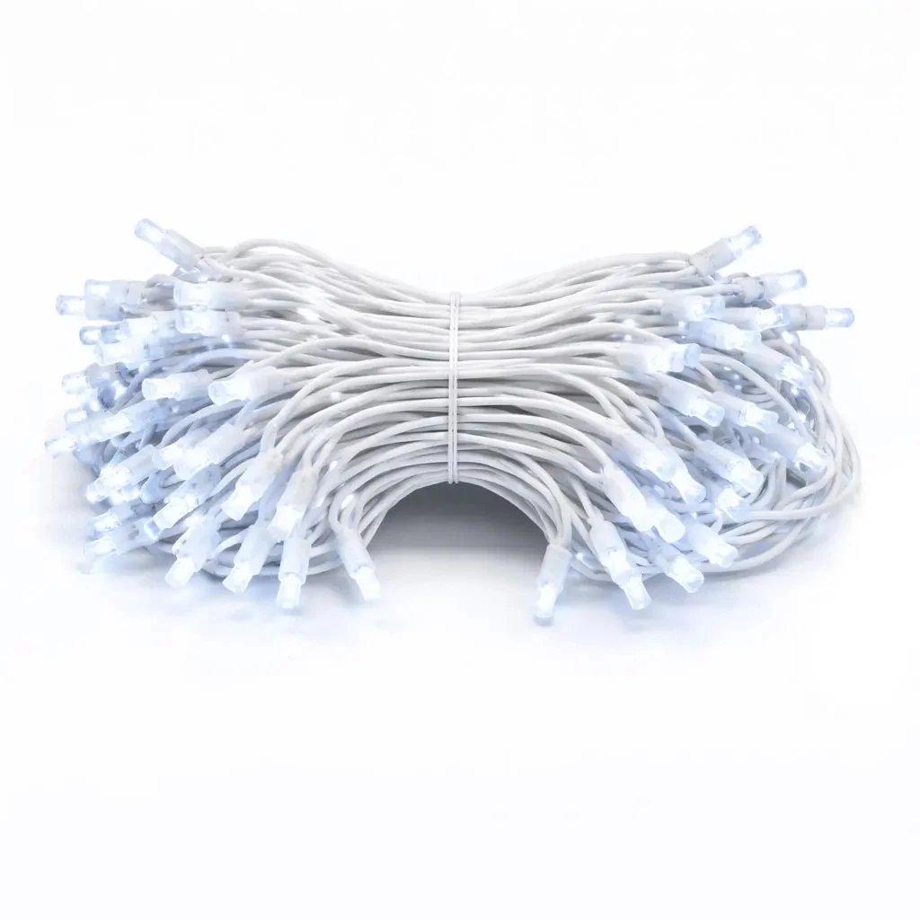 Easy Fix LED světelný řetěz 5 m venkovní ledově bílá s FLASH, 60 diod, bílý kabel IP67