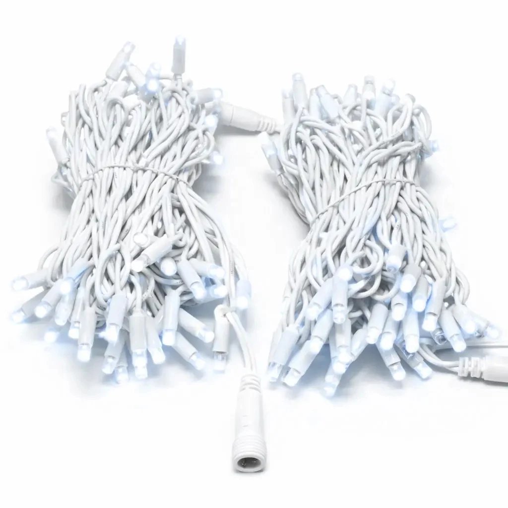 Easy Fix LED světelný řetěz 20 m venkovní ledově bílá s FLASH, 120 diod, bílý kabel IP67