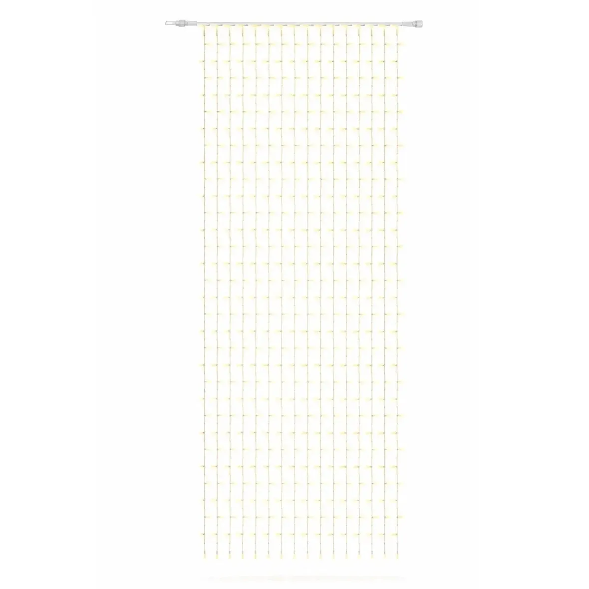 Easy Fix Interiérová LED světelná záclona 100 × 700 cm, teple bílá, čirý kabel, 600 diod, 10 pramenů, IP20, prodlužovací