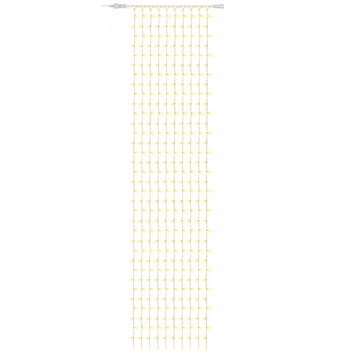 Easy Fix LED světelný závěs interiér 100 × 500 cm, teple bílá, 500 diod, 10 pramenů, čirý kabel IP20, prodlužovací