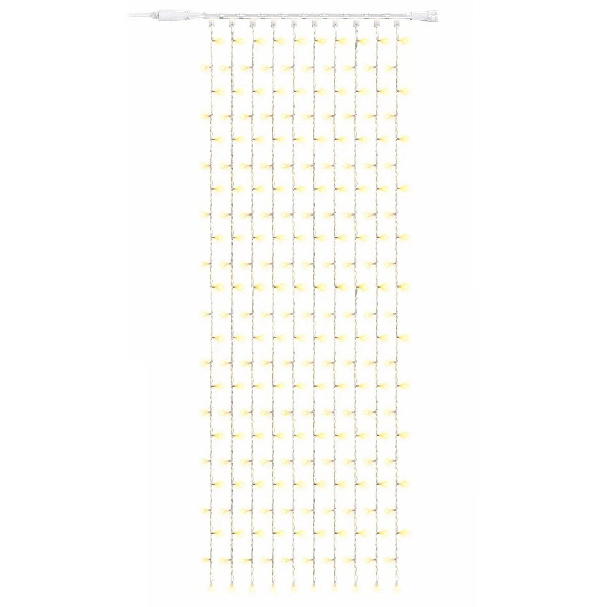Easy Fix LED světelný závěs venkovní 100 × 300 cm, teple bílá s FLASH, 300 diod, bílý kabel IP67, prodlužovací