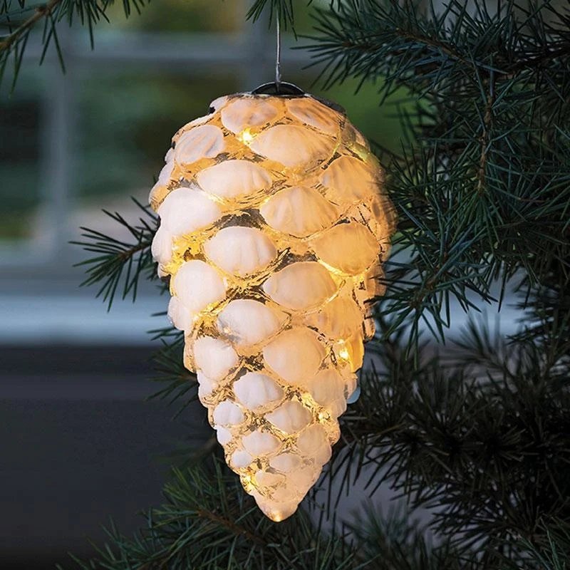 Led skleněná dekorace, šiška, 15cm