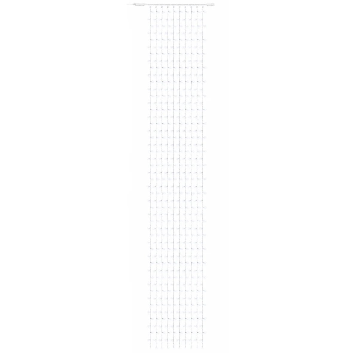 Easy Fix LED světelný závěs venkovní 100 × 700 cm, ledově bílá, 600 diod, bílý kabel IP67, prodlužovací