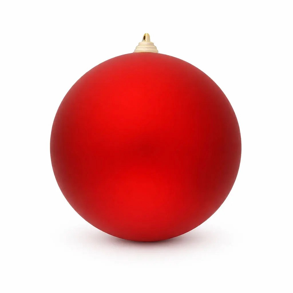 Velká vánoční koule 20 cm, červená, matná, UV