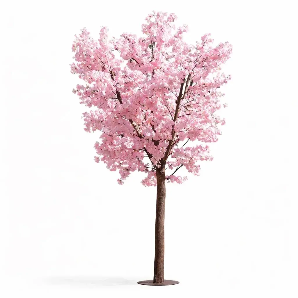 3D umělý strom Sakura 300 × 200 cm, růžová dekorace, IP44 venkovní, kov a plast