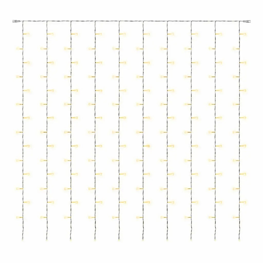 Hobby Line LED světelný závěs do okna 200 × 200 cm, teple bílá, 200 diod, čirý kabel IP20 do interiéru, prodlužovací