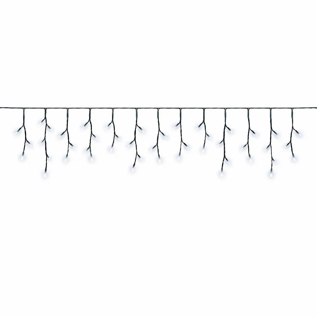 Hobby Line venkovní LED rampouchy světelné 200 × 50 cm, ledově bílá, 40 diod, tmavě zelený kabel IP44, prodlužovací