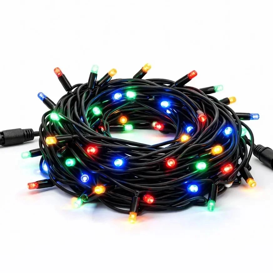 Easy Fix LED světelný řetěz 20 m barevný, 120 diod, černá kabel IP67