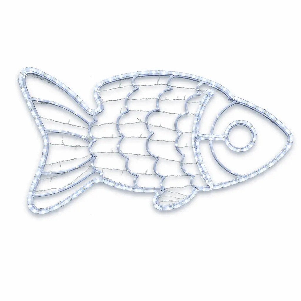 Easy Fix 2D LED světelný kapr 155 × 80 × 3 cm, teple bílá, 3D tisk, závěsná