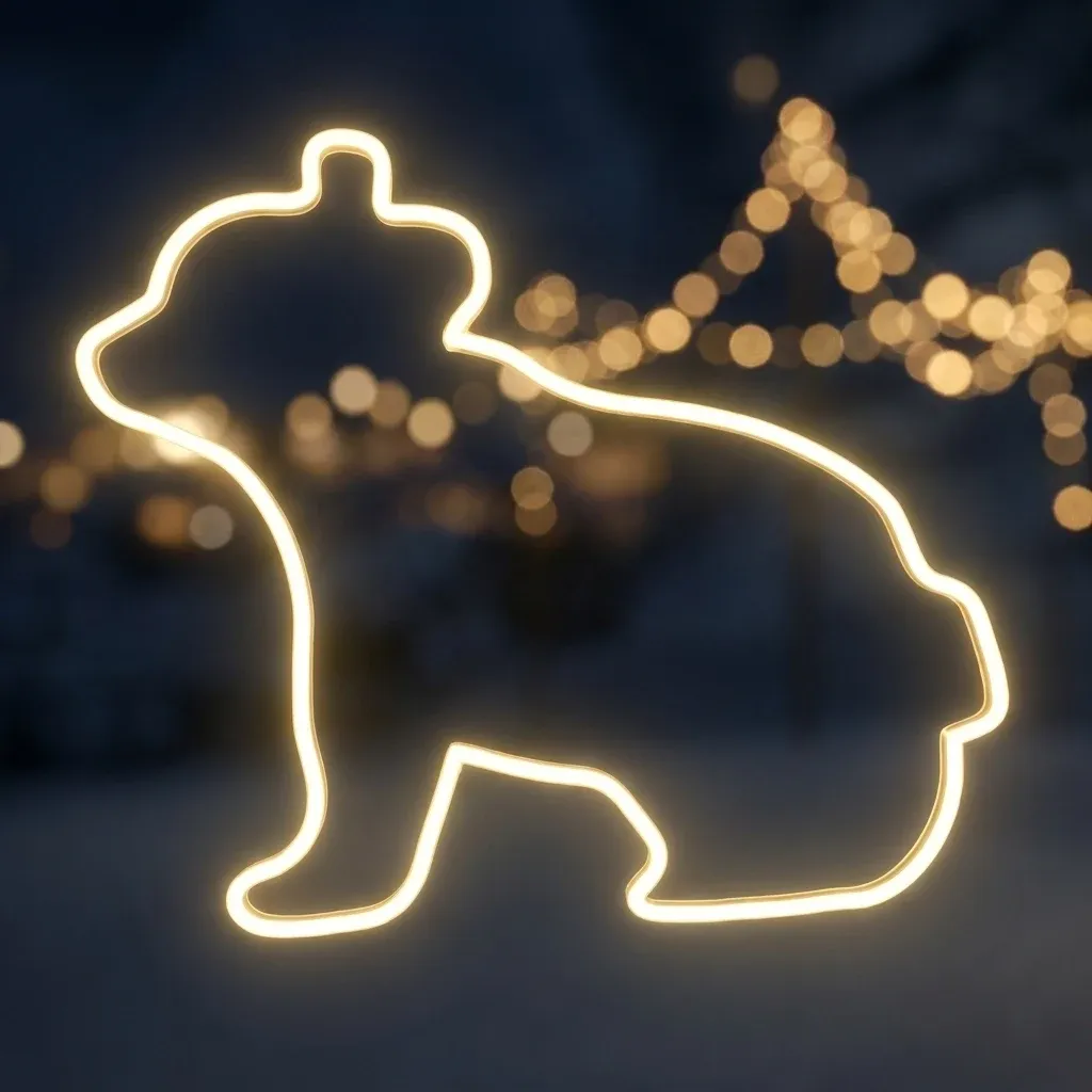 Easy Fix 2D LED light bear, 100 × 80 × 40 cm, warm white, standing, 3D printed, aluminium