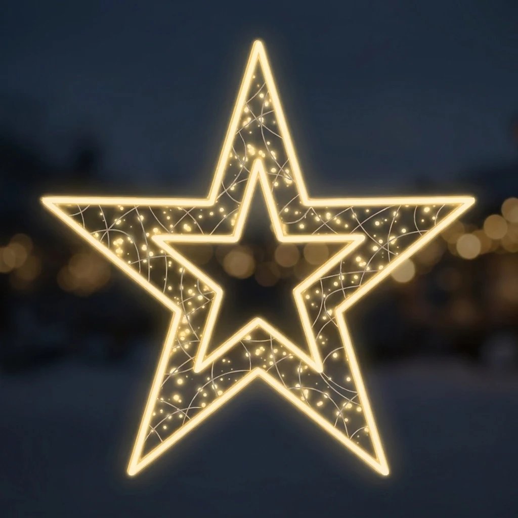 Easy Fix 2D LED star XVII, Ø 200 cm, warm white, hanging, aluminium