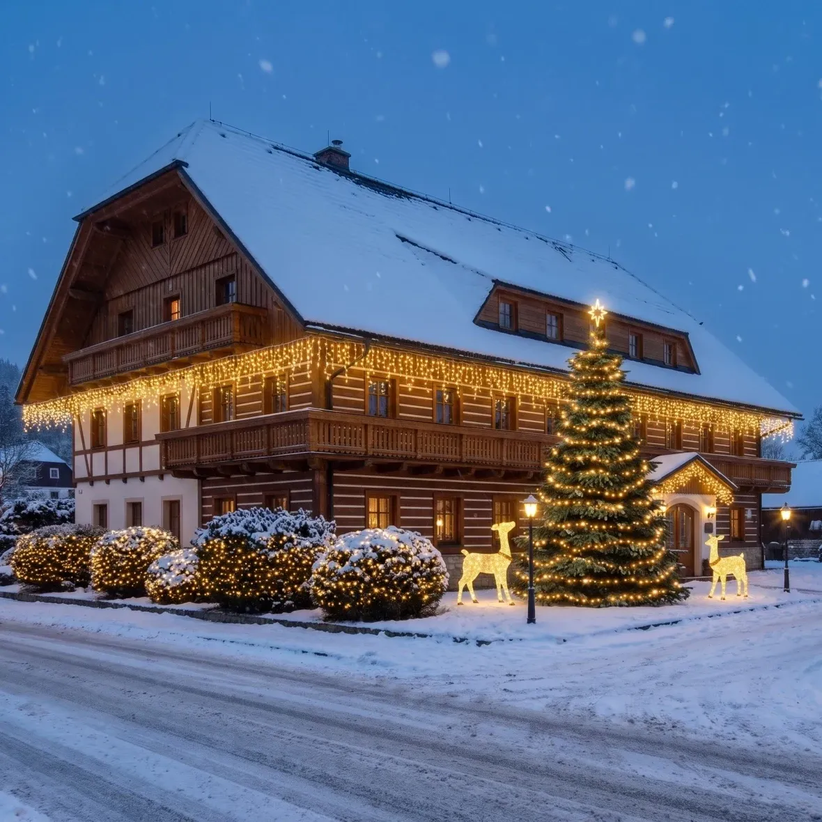 Vánoční sada Velká fasáda pro hotely, horský hotel v Krkonoších