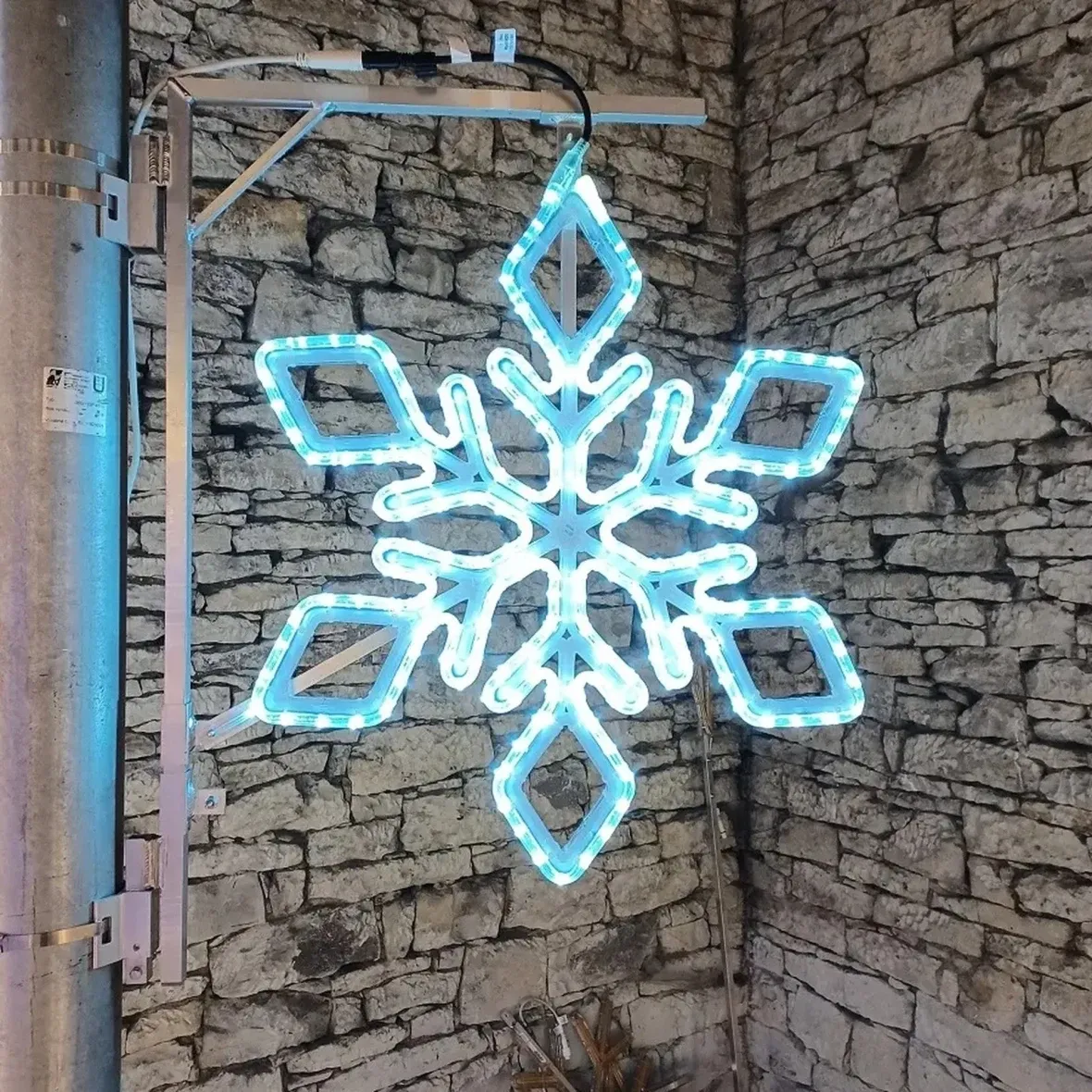 Easy Fix 2D LED světelná vločka IX, Ø 72 cm, ledově bílá 3D tisk, sada na veřejné osvětlení, hliník