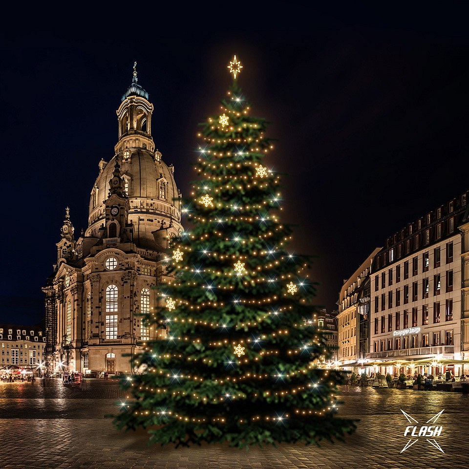 Kit d'éclairage LED pour arbres de Noël 18-20 m, blanc chaud avec Flash, décors DZX1EFD05W