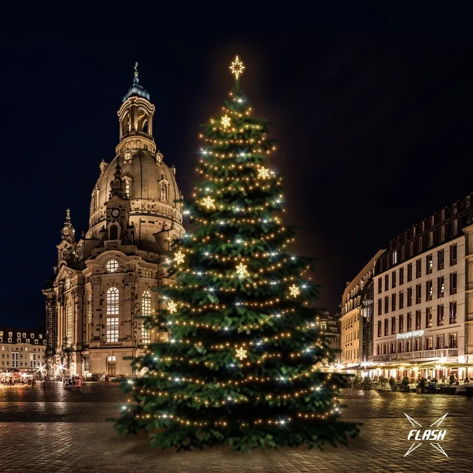 Kit d'éclairage LED pour arbres de Noël 18-20 m, blanc chaud avec Flash, décors DZX1EFD05W
