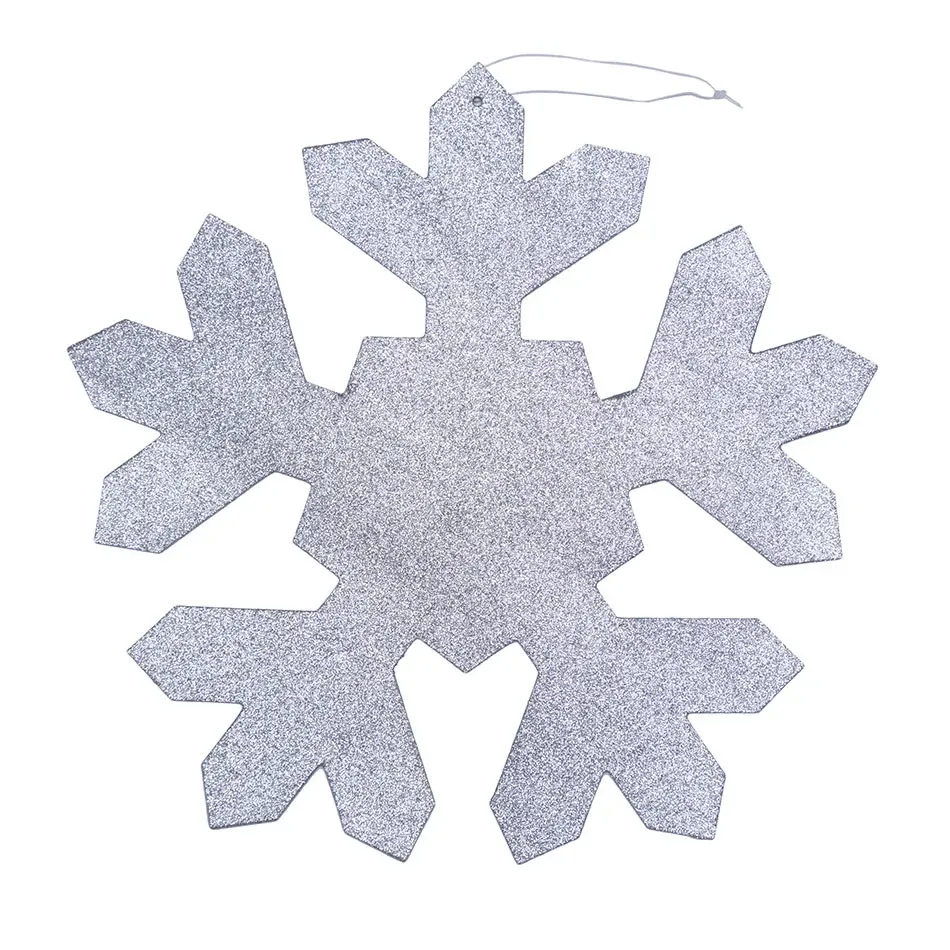 Ornement de Noël flocon de neige I, diamètre 40 cm, argent, contreplaqué, extérieur