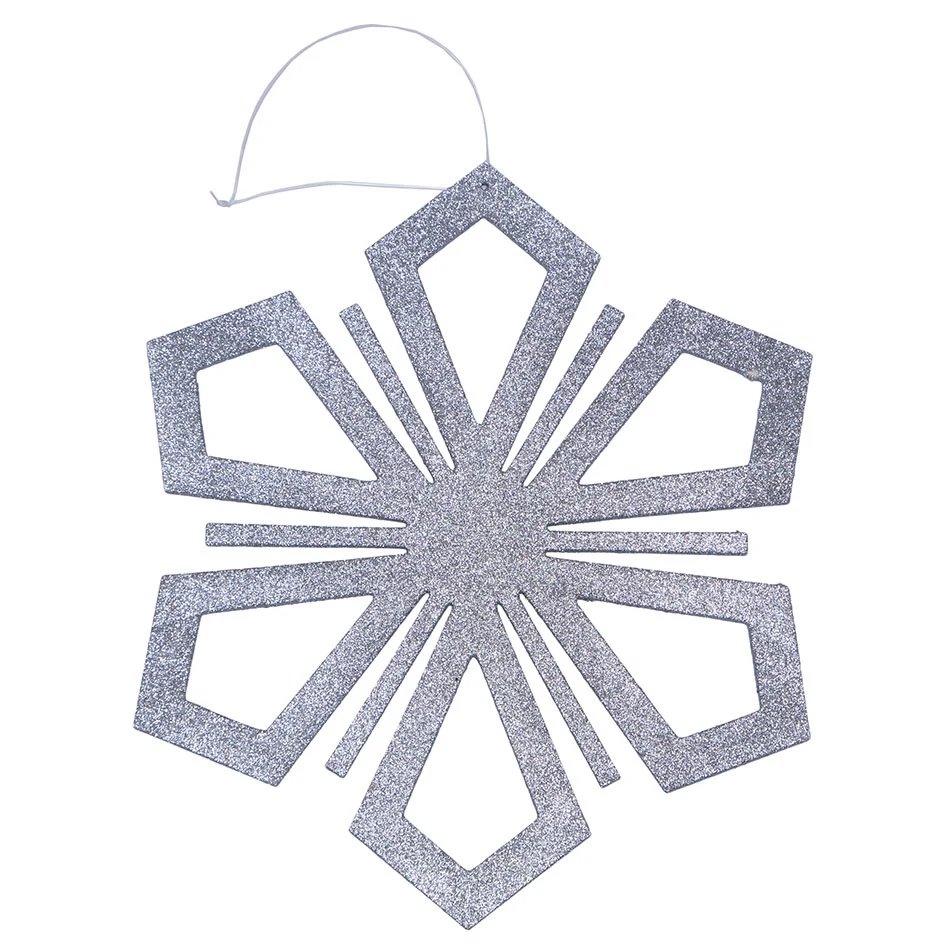 Ornement de Noël flocon de neige II, diamètre 120 cm, argent, contreplaqué, extérieur