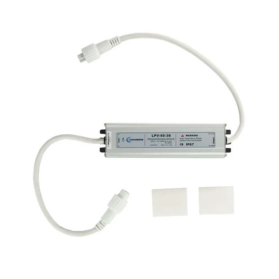 Transformateur extérieur Eco Fix 100 W, 36 V, câble blanc IP67