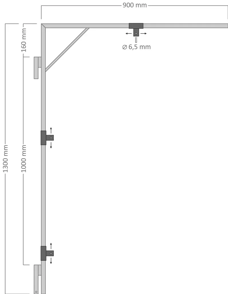 Support de motifs pour poteaux VO pour décors 90 - 130 cm (max.), 90 x 130 cm, pour 2x U20S