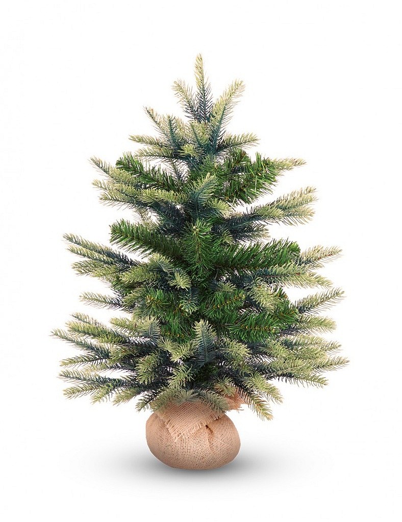 Arbre de Noël artificiel 60 cm, Penny Spruce avec aiguilles 2D et 3D dans un emballage en jute