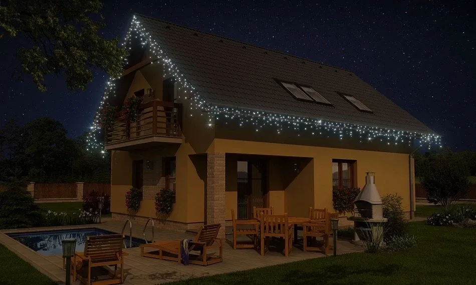 Kit d'éclairage LED pour la maison, 9+1 gratuit, blanc glacé, câble blanc, Easy Fix, IP67